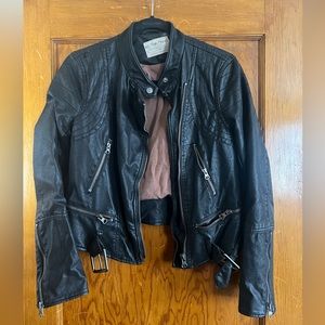 Free People We The Free Fenix Vegan Moto Jacket s Full Zip Faux Leather Biker